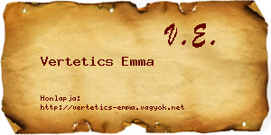 Vertetics Emma névjegykártya